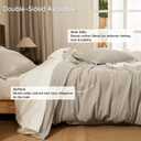 PHF 100% Cotton Muslin Duvet Cover King Size, 3-Layer Guaze Ultra Soft Breathable Textured Linen Like, 3pcs Bedding Comforter Cover Set for All Season, Duvet Set with 2 Pillow Shams, 104"x90", Natural