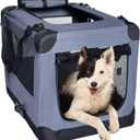 Arf Pets Dog Soft Crate 36 Inch Kennel for Pet Indoor Home & Outdoor Use - Soft Sided 3 Door Folding Travel Carrier with Straps