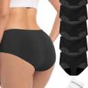 TIICHOO Seamless Period Underwear for Women & Teens Leak Proof Menstrual Panties,5-Pack with Laundry Bag