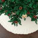 Mr. Pen- Knitted Christmas Tree Skirt 24 inches, Xmas Tree Skirt, Christmas Skirts for Xmas Trees