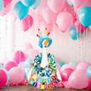 Abbylike 4 Pcs Happy Birthday Porch Goose Outfit for 23" Statues Poseable Porch Goose Wings Birthday Cake Hat for Lawn Patio Outdoor Geese Statue Decoration Accessories(Blue,Classic Style)