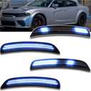 Dynamic LED Side Marker Lights Compatible with 2015-2024 Dodge Charger (SXT/Scat Pack/SRT Hellcat) - Sequential Turn Signals | Blue Front & Rear | Plug & Play 4-Piece Direct Fit (Ice Blue)