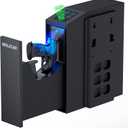 Biometric Gun Safe for Handgun Fingerprint 3 Ways Quick Access Slider Pistol Safe, Mounted Bedside Gun Lock Box for Nightstand, Bed, Desk, Wall, Dresser