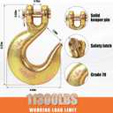 Leero 10 Pack 1/2" Clevis Slip Hook, Heavy Duty Grade 70 Slip Hooks, 11,300 LBS Working Load Limit, Tow Chain Slip Hook for Trailer Wiring, Truck, Trailer, Winch Transport Tow (Without Latch)