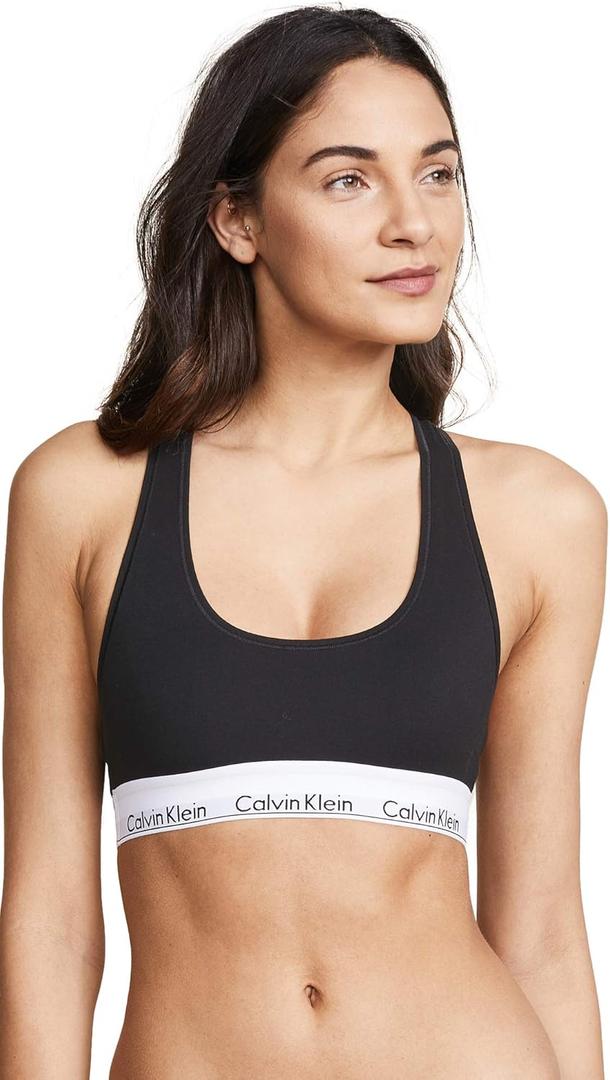 Calvin Klein Women's Modern Cotton Unlined Wireless Bralette (Black, S)