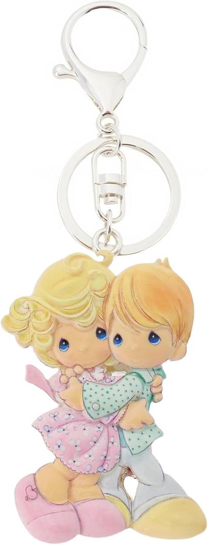 Precious Moments Couple Dancing Keychain & Bag Charm - Romantic Figurine Keepsake, Sentimental Gift for Anniversary or Thank You
