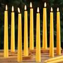 10 in Beeswax Taper Candles,18 Pack Dripless Pure Beeswax Candle Sticks,9-10 Hours Long Burning Natural Bees Wax Candles for Home,Unscented Smokeless Tapered Candlesticks for Dinner