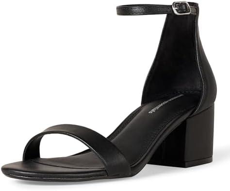 Amazon Essentials Women's Two Strap Heeled Sandal, Size 10.5