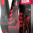 Running Athletic Shoe Insoles Men Women - Sport Insole - Shock Absorption Inserts - Walking Hiking Hockey Tennis Basketball - Orthotic Comfort Cushions Inserts Sneakers (S (Men 7-8.5/Women 8-9.5), Red)