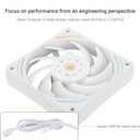 Thermalright TL-K12W, Computer Case Fan,High Performance 120mm PWM Cooler Fan,PC PWM Silent Fan with 2150RPM Speed, White CPU Cooling Fan