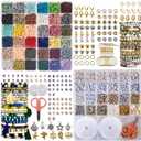 Box-O-Beads Clay Beads Bracelet Making Kit  8,550 PCS Polymer Clay Heishi Beads with 36 Earth Tone Colors, Charms, Pendants, Spacers, Elastic String & Scissors, DIY Jewelry Kit for Girls & Adults