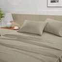 LANE LINEN King Size Bed Sheet Set – 450 Thread Count Long-Staple 100% Cotton Sheet Set King Size, Hotel Premium Soft Silky Sateen Finish, Durable Bedding Set, Elasticised 15" Deep Pocket – Linen