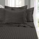 Elegant Comfort Softest and Coziest 4-Piece Sheet Set - 1500 Thread Count Egyptian Quality Microfiber - Luxurious Wrinkle Resistant 4-Piece Damask Stripe Bed Sheet Set, Twin, Grey