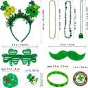 Winlyn Bulk St. Patrick's Day Novelty Jewelry Assortment St. Patrick's Day Party Favors Supplies Head Bopper Necklace Bracelet Glasses Tattoo Stickers Accessories for St. Patty's Day Irish Party Dcor