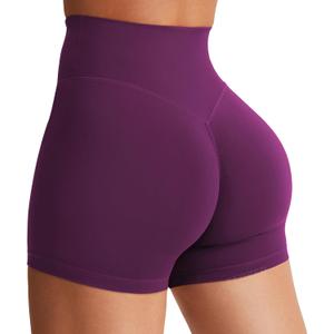 YEOREO Women's Biker Shorts 3.6" Workout Gym Shorts Craze High Waist Tummy Control Hidden Scrunch Running Yoga, Large
