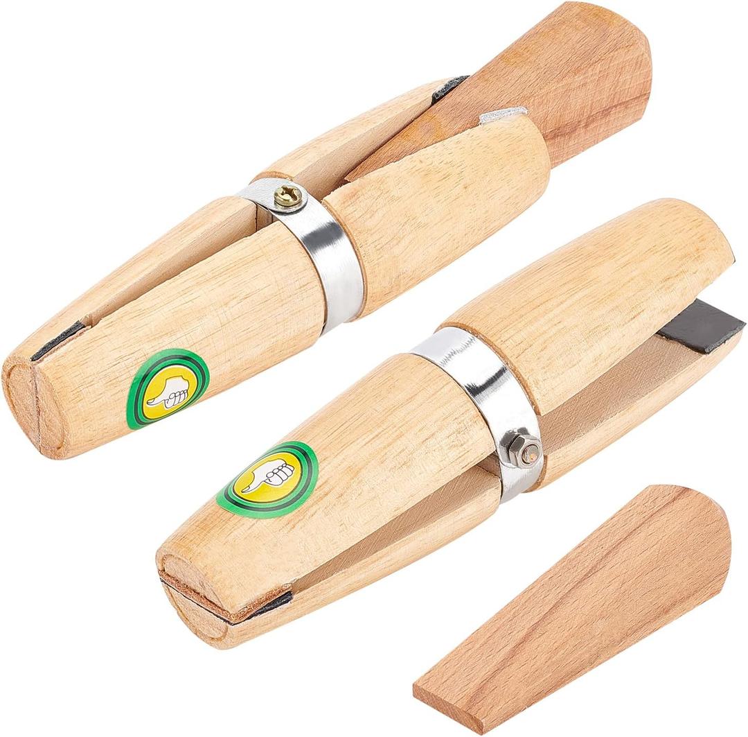 PH PandaHall 2 Pack Wooden Ring Clamp Ring Jewelers Holder Benchwork Hand Tool for Polishing Repairing Rings Vice With Wedge Lock Wedge Leather Stone Setting Engraving Jewelry Making Tool Valentine