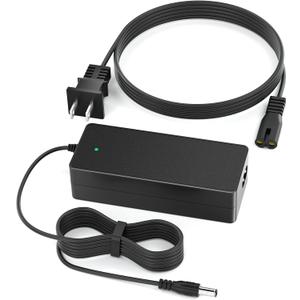 VHBW 42V 2A Electric Scooter ChargerCompatible with GoTrax GXL V2, Apex, XR Ultra, Electric Scooters with 36V Lithium Battery - Round DC Plug (Not 3-Prong or XLR)