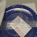 Ceramic Salad Plates Set - 8.5 Inch Small Round Dessert Dishes for Kitchen Dinner Pasta Appetizer Sandwich - Scratch Resistant Porcelain Microwave Oven Dishwasher Safe - Set of 6 - Vintage Blue