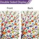 2 x Heyfibro Spring Summer Garden Flag 12x18 Double Sided Burlap, Colorful Flower Tree & Floral Yard Banner for Rustic Seasonal Outside Outdoor Decoration (ONLY FLAG)