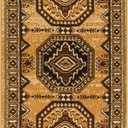 Superior Indoor Runner Rug, Jute Backing, Modern Plush Rugs For Hallway, Entry, Living Room, Kitchen Floors, Bedroom, Office Floor Cover, Geometric Medallion Rug, Takeo Collection, 2' 7" x 8', Caramel (Brown)