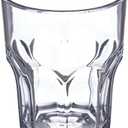 Carlisle FoodService Products Louis Clear Tumbler Short Glass for Restaurants, Catering, Kitchens, Plastic, 6 Ounces, Clear, Pack Of 6