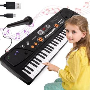M SANMERSEN Kids Piano Keyboard with Microphone, Portable Electronic Keyboard with MP3 Function/ Led Display 61 Keys Musical Piano Toys for Boys Girls Ages 3-12