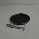 LYNICESHOP Stainless Steel Crepe Pan,11 Inch Nonstick Pancake Pan with Honeycomb Texture, 304/430 Stainless Steel And Aluminum, Induction Compatible, Ideal for Crepes, Eggs, Pizza (Silver/Black)