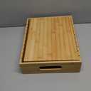 2 Pack Bamboo Lid Holder with 5 Adjustable Dividers Food Container Kitchen Cabinet Organizer for Kitchen Gadget Container Lids