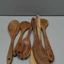 6 Pack Wooden Spoons For cooking  Heat-Resistant Wood Spatula with Comfort Grip, Lightweight Kitchen Cooking Utensils set, wood Spoon utensil Set Perfect for Non-Stick Cookware