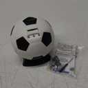 MOMMED Piggy Bank for Boys,Digital Bank,Soccer Ball Piggy Bank,Soccer Gifts for Boys,Coin Bank with Football Look,Coin Bank with Automatic LCD Display(Small) (Black-white)