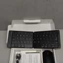 Foldable Keyboard and Mouse, EDJO Folding Wireless Keyboard Mouse Combo with Phone Holder, 2.4G Wireless and Bluetooth, USB-C Rechargeable Portable Combo for iOS Android Windows Mac OS