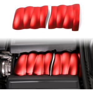 LLKUANG Car Intake Manifold Cover Molding Kit Compatible with Chevrolet Corvette C6 2005-2013,Aluminum Alloy Engine Compartment Intake Manifold Decoration Accessories,2PCS (Red)