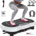 Bigzzia Vibration Plate Exercise Machine for Weight Loss  100-Speed Platform with Remote & Resistance Bands, 450 lbs Capacity  Quiet Full Body Workout for Lymphatic Drainage at Home (pearl white)