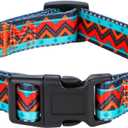 Rhea Rose Dog Collar for Small Dogs Floral Pattern for Girl boy Dogs Small (S(Neck 11"-15.7", Width 5/8"), E_Tribal-Mountain
)