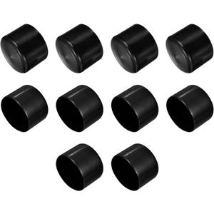 uxcell 10pcs Rubber End Caps 2 5/16"(59mm) ID Vinyl Round Tube Bolt Cap Cover Thread Protectors Black