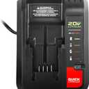 Quick Charger [for Porter-Cable 20V MAX] & [for Black+Decker 20V MAX] Lithium Battery PCC680L PCC681L PCC682L PCC685LP PCC699L and Battery LBXR20 LBXR2020 LBX4020