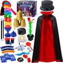 PATIFEED Kids Magic Kit, Magician Costume for Pretend Play, Magic Set with Instructions for Each Trick for Kids Ages 6 7 8 9 10 11 12