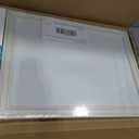 White Board for Wall, 24'' x 18'' Magnetic Dry Erase Board, Decorative Whiteboard with White Vintage Wooden Frame, Hanging Writing Board for Home Office School Dorm