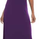 Urban CoCo Women's Scoop Neck Solid Sleeveless Summer Beach Tank Top Casual Maxi Dress (Purple, L)