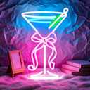 Neon Sign, HSJNJKFU Neon Signs for Wall Decor Bow Cup Light Sign, Bar Beer Signs for Man Cave, Home, Party, Room Decor, LEd Sign USB Powered