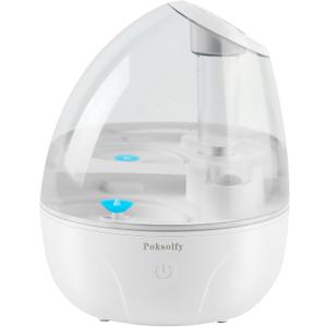 Cool Mist Humidifier for Bedroom,2L Small Humidifiers for Bedroom and Office,25dB Humidifier for Toy room and Plant,Last Up to 13H on Max Mist Setting (White Transparent)