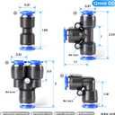 TAILONZ PNEUMATIC 12mm od Push to Connect Fittings Pneumatic Fittings Kit 5 Spliters+5 Elbows+5 tee+5 Straight (20 pcs)
