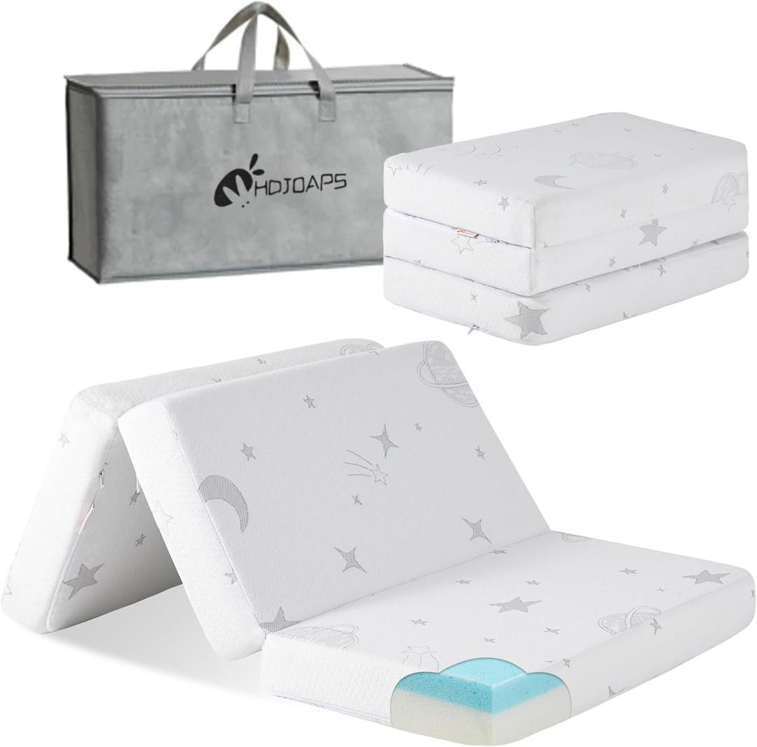 Pack and Play Mattress for Baby Toddlers, Pack N Play Mattresses with Carry Bag Washable Cover (38"*26"*2.99")