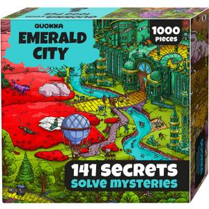 QUOKKA 1000 Piece Jigsaw Puzzle for Adults Emerald Kingdom  Puzzles for Adults 1000 Pieces Premium Box Packaging - Extra Fun Hidden Secrets & Audio Story  Perfect Relaxation Creativity Gift (Oz)
