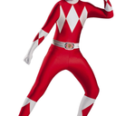 Disguise Men's Red Ranger Bodysuit Costume Teen Size L