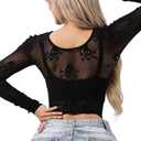 Buitifo Women Sexy Crop Top Fishnet Lingerie Skull Cosplay Tee Shirt Blouse Exotic Beach Cover Up
