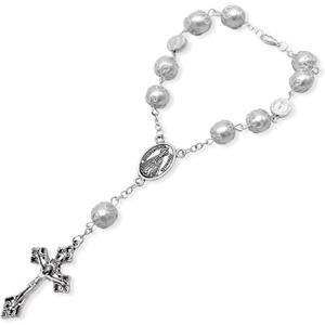 4 x Ziciner 1 PCS Car Rosary for Rearview Mirror, Personalized Blessing Rear View Mirror Hanging Decors, Auto Rearview Mirror Rosary Pendant, Car Interior Hanging Accessories (White)