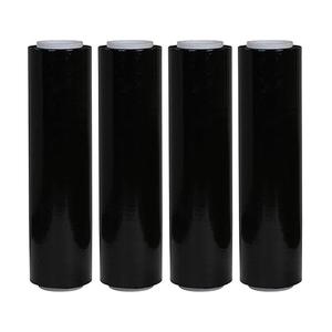 Direct Resources Stretch Wrap Industrial Strength 18 Inch Inch x 1000 Sq Ft - 80 Gauge Thick (20 Micron) Clear Cling Plastic Pallet Supplies | Durable Self - Adhering Packing Moving Packaging Shrink Film Rolls (Black, 4 Pack)