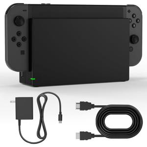 Dock Station for Nintendo Switch/Switch OLED, Replacement 3-in-1 TV Dock Set with Original IC Module, AC Charger & High-Speed HDMI Cable for 1080P HD OutputNot Compatible with Sw 2