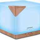 URPOWER Aromatherapy Essential Oil Diffuser Humidifier, 700ml Large Capacity Modern Ultrasonic Aroma Diffusers Running 20+ Hours with Adjustable Mist Mode/4 Timer Settings for Home Office Study (Light Brown)